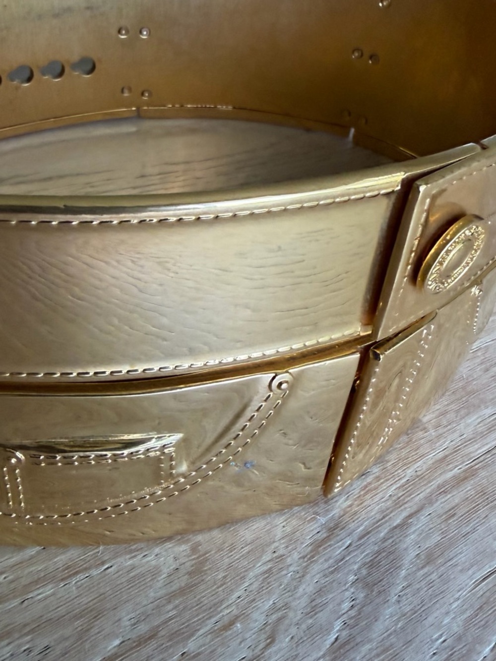 Balmain Paris Gold Tone Wide Statement Waist Belt Runway - Picture 2 of 4
